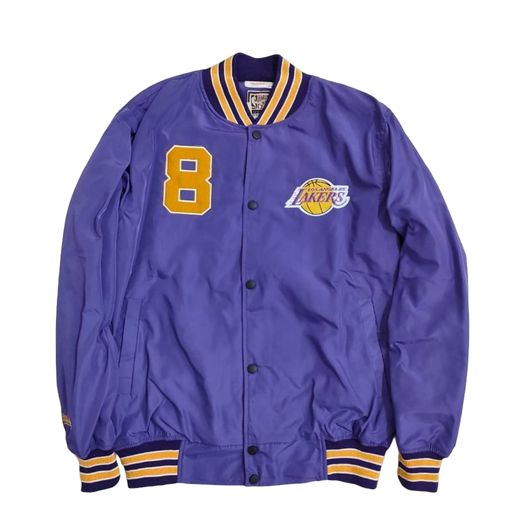 JUMPSHOTBaseball Varsity Jacket Basketball Lakers NBA Purple Embroidery Premium