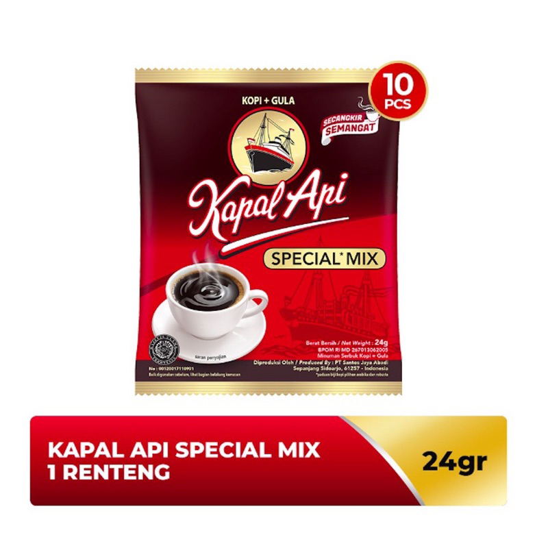 

Kopi Kapal Api Special Mix Gula Renceng Sachet isi 10