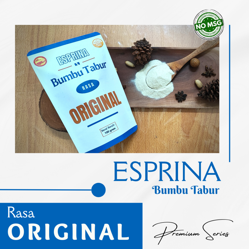 

Bumbu Tabur NON MSG rasa Original - kemasan 100 gram | Esprina Premium