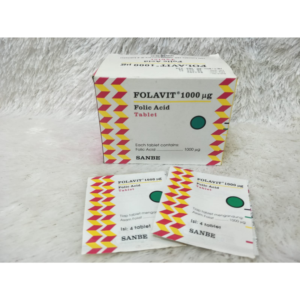 FOLAVIT 1000mg 1 Strip 4 Tablet - Vitamin Ibu Hamil - Vitamin Ibu Menyusui - Promil