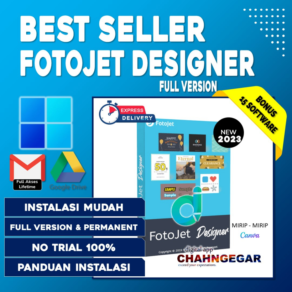 FotoJet Designer 2023 Full Version Lifetime Software Design Grafis Spanduk, Kartu Undangan, Kartu Na