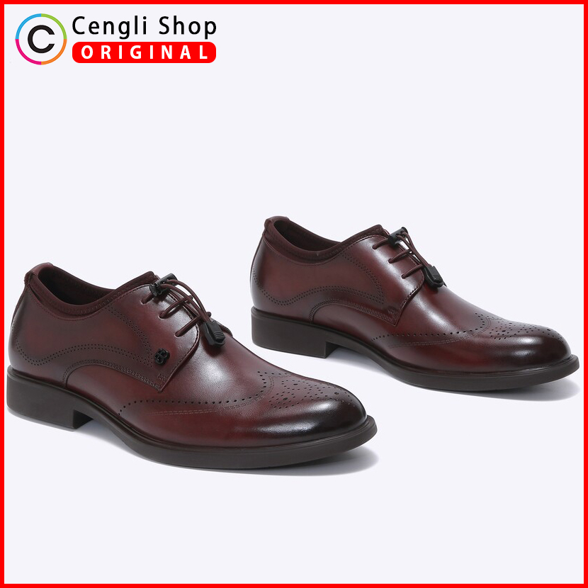 EM07 SEPATU EVERBEST FORMAL PRIA ORIGINAL PANTOFEL OXFORD DERBY BROWN COKLAT