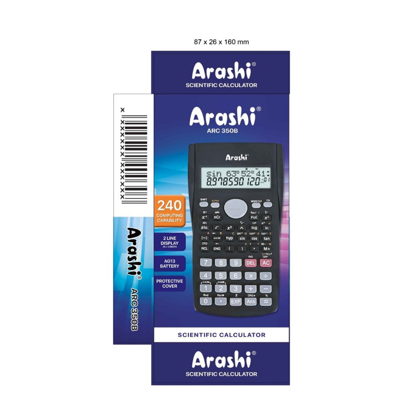

Kalkulator Scientific 10+2 digits Arashi ARC 350B (1 pcs)