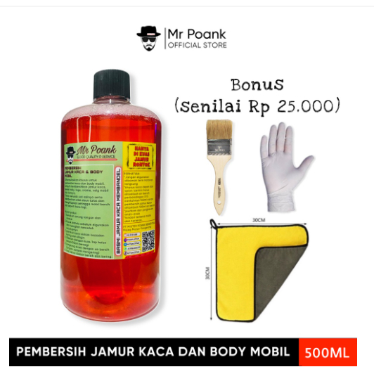 Mr Poank Cairan Pembersih Jamur Kaca Dan Body Mobil Terbaik Paling Ampuh Garansi Efek Daun Talas 500