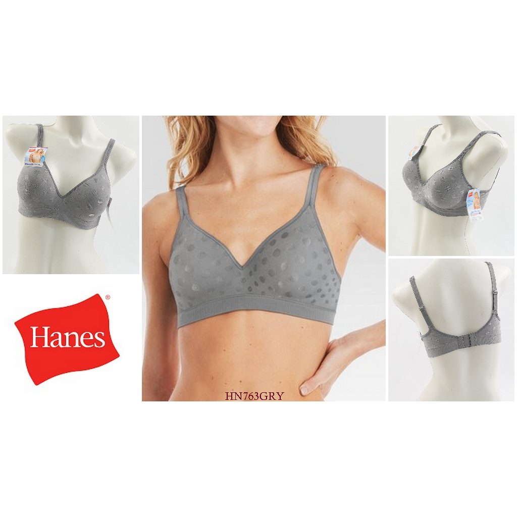 Bra Wanita Tanpa Kawat Busa Tipis  Full Cup HANES Big Size 2XL 3XL Bra 42/44 cup C/D Motif Polkadot 