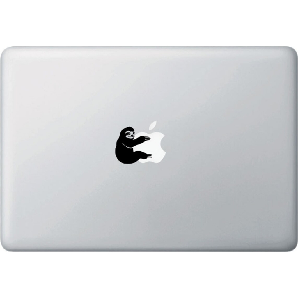 Stiker Kungkang Sloth Hugging on Apple - Laptop Macbook Sticker