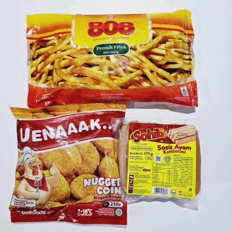 

[PAKET HEMAT] 808 kentang+BELFOODS nugget+SOHIB sosis