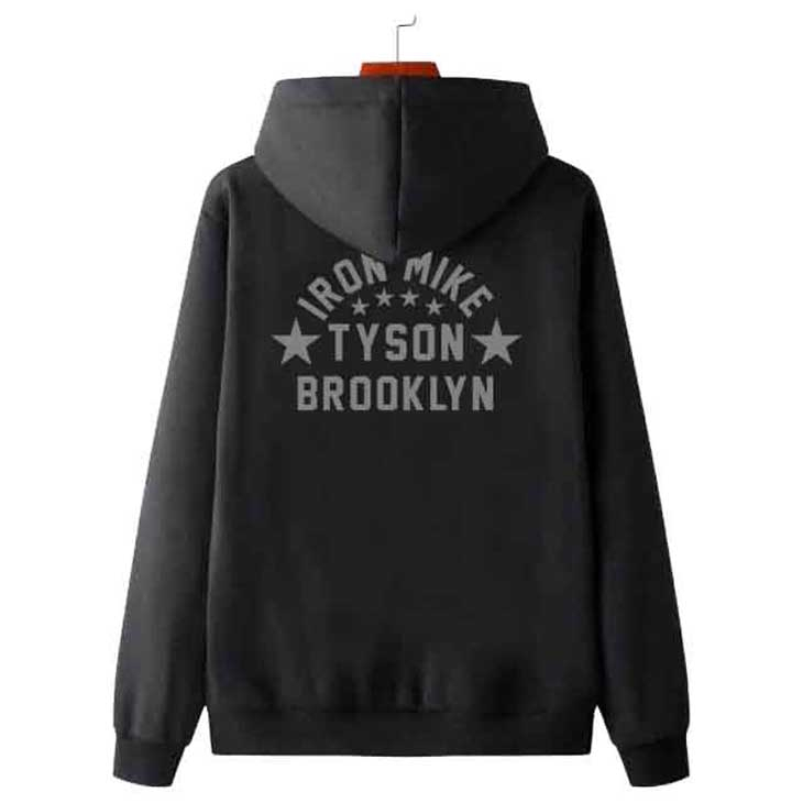 Jaket Hoodie IRON MIKE TYSON Brooklyn Hoodie Hitam Casual Unisex Bahan Katun