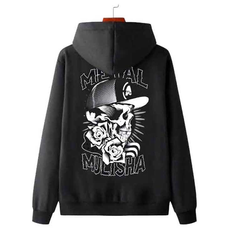 Jaket Hoodie Metal Mulisha Hoodie Hitam Casual Unisex Bahan Katun