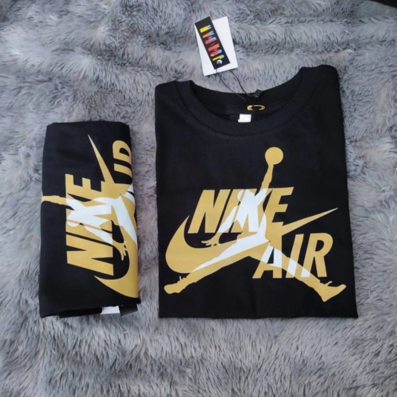 Kaos nike anak laki laki black gold t shirt anak cowo baju hadiah anak