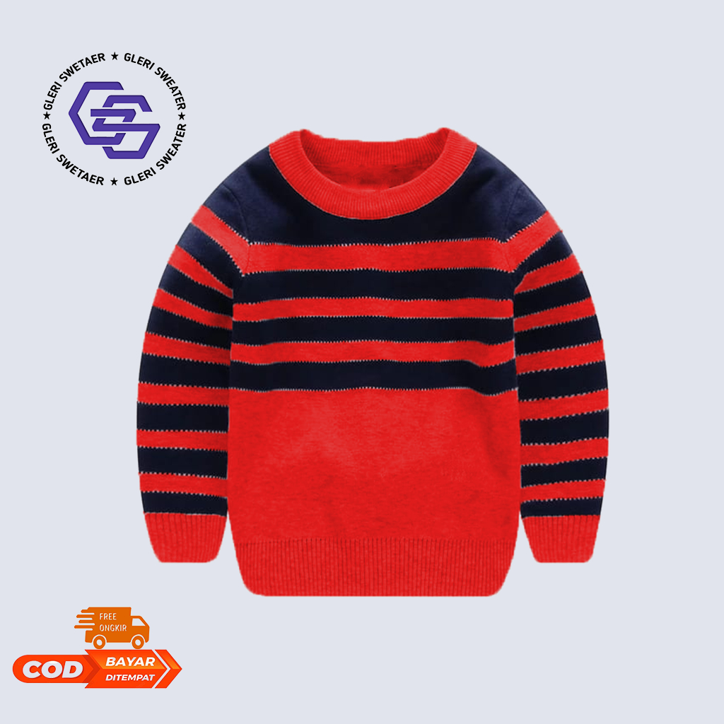 Sweater Rajut Anak Laki Laki Usia 4-9 tahun Atasan Rajut Anak TK SD CrossKids Bahan Tebal Premium Quality