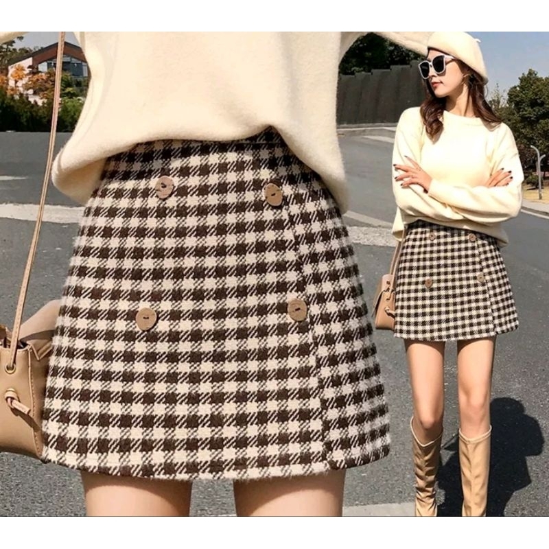 Rok Korean Style warna Coklat