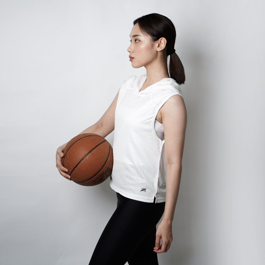 DONSON Sportswear Hoodie Sleeveless Wanita Tanpa Lengan Extra Fine Polyester Jumbo Warna White