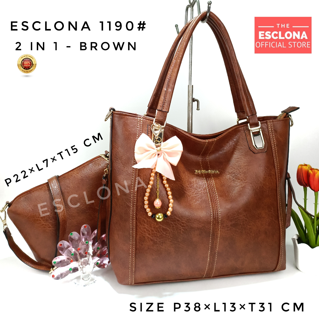 Tas Wanita Tas Selempang Fashion Shoulder Tote Bag Import Kuliah Kantor Kerja Terbaru Esclona 1190