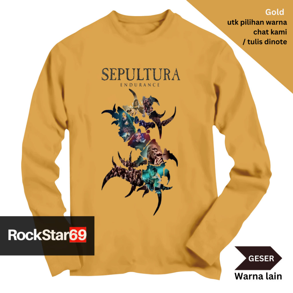 Kaos Band Tangan Panjang SEPULTURA Size XS - 7XL Bigsize JUMBO BIG SIZE long Sleeve Premium