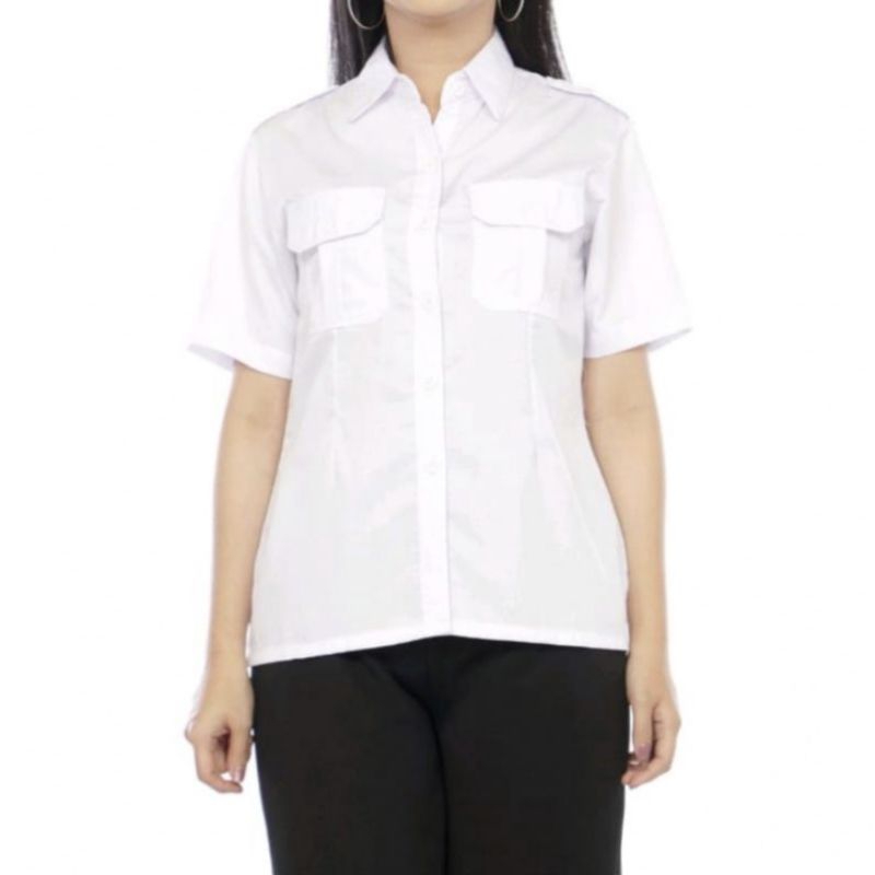 kemeja PNS Putih Dinas Baru Wanita Baju Putih Pdh wanita Kemeja Atasan  wanita, ASN