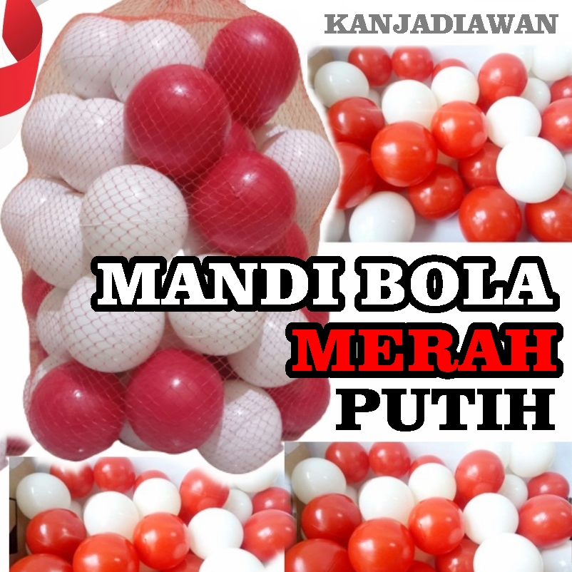 Bola Merah Putih Mandi Bola Plastik