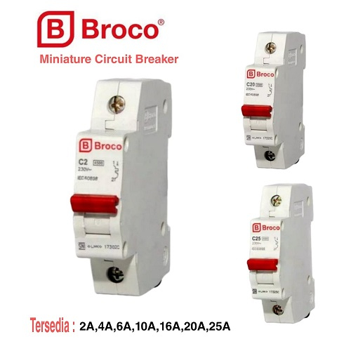 MCB Merk BROCO Meteran Listrik Sekring KWH PLN 2A 4A 6A 10A