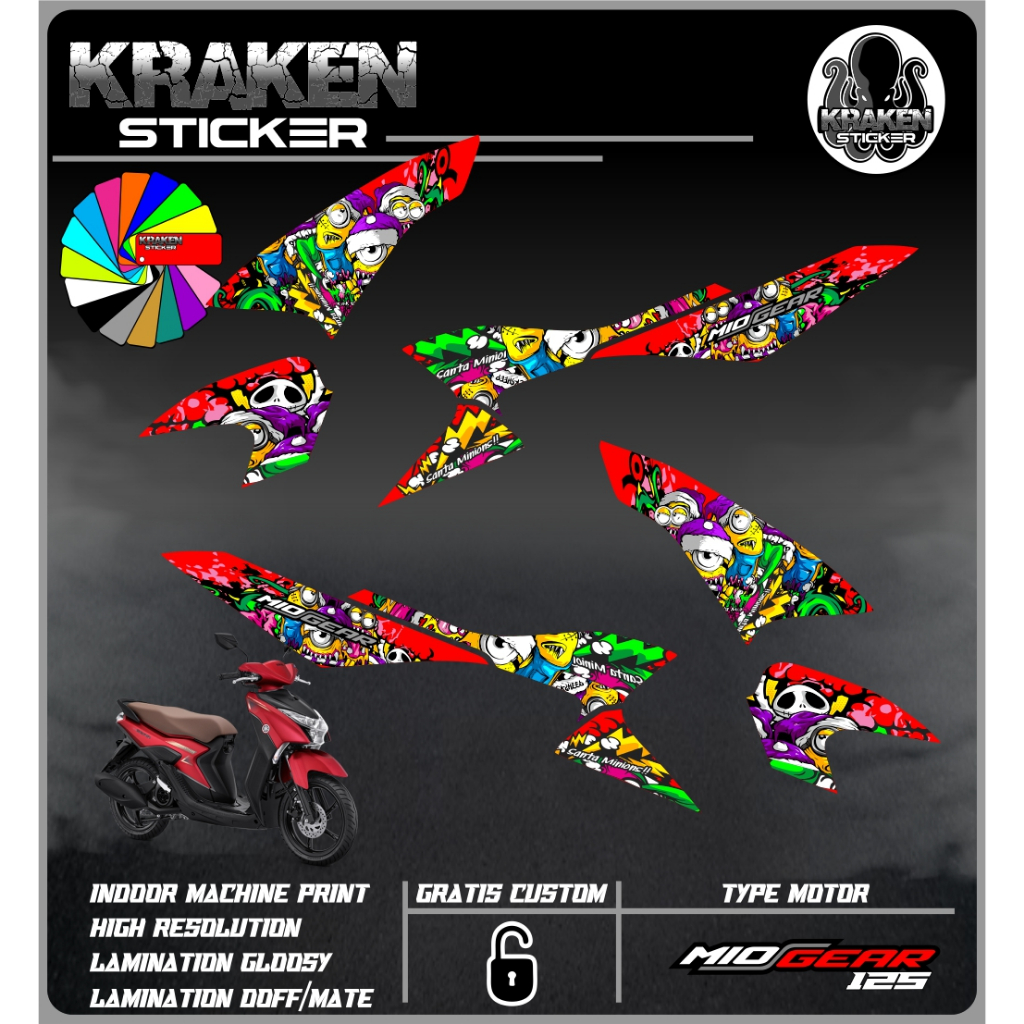 STRIPING STICKER MIO GEAR STIKER MIO GEAR STICKER LIS LIST YAMAHA MIO GEAR CODE 02