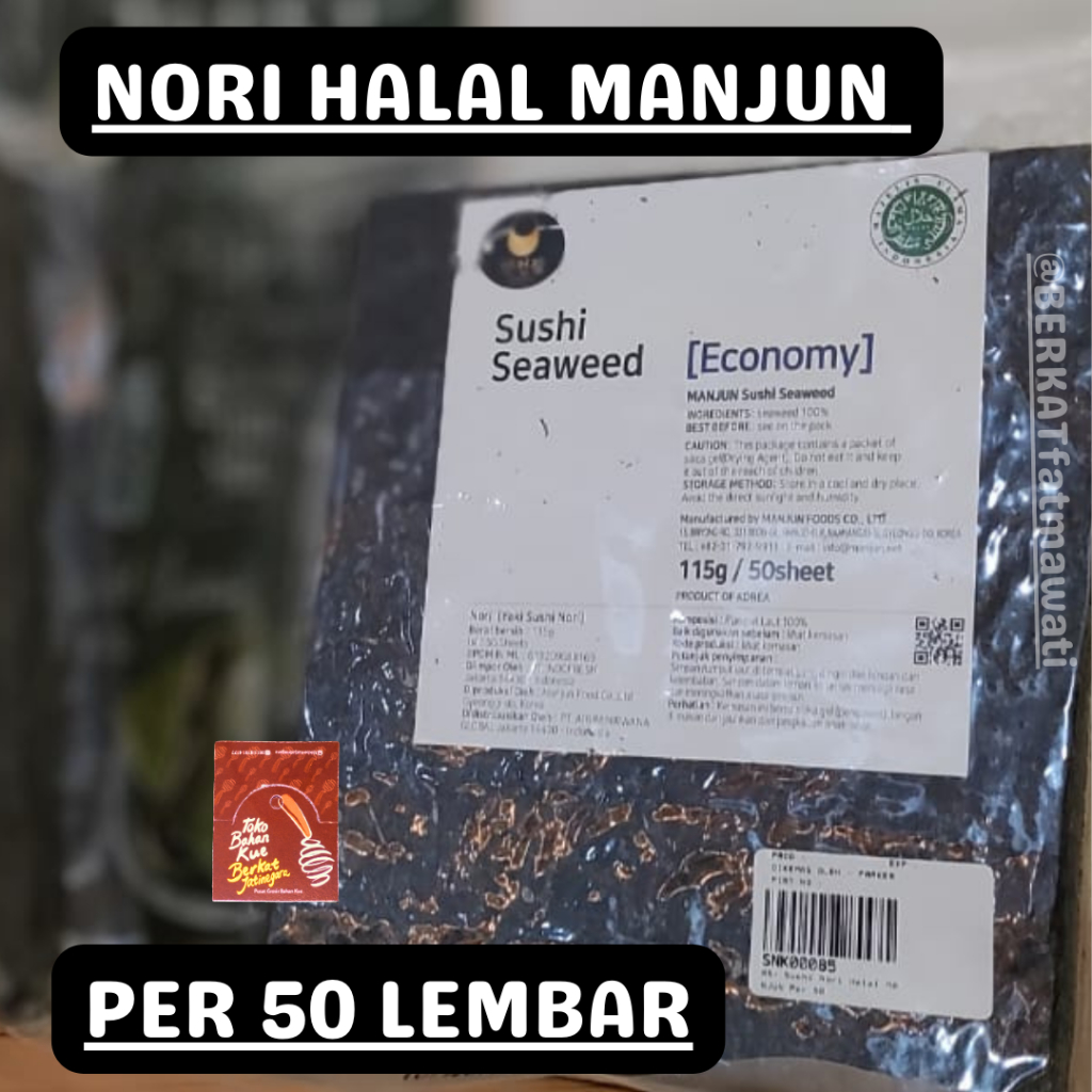 

SUSHI NORI HALAL MANJUN / SUSHI NORI ISI 10 PCS