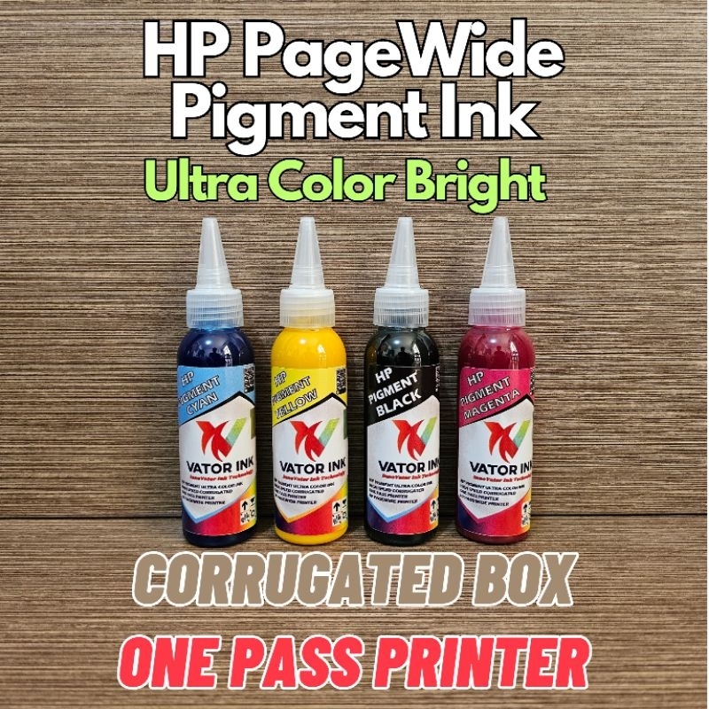 TINTA HP PAGEWIDE PIGMENT VATOR 100ml ONE PASS PRINTER WARNA PEKAT CORRUGATED BOX