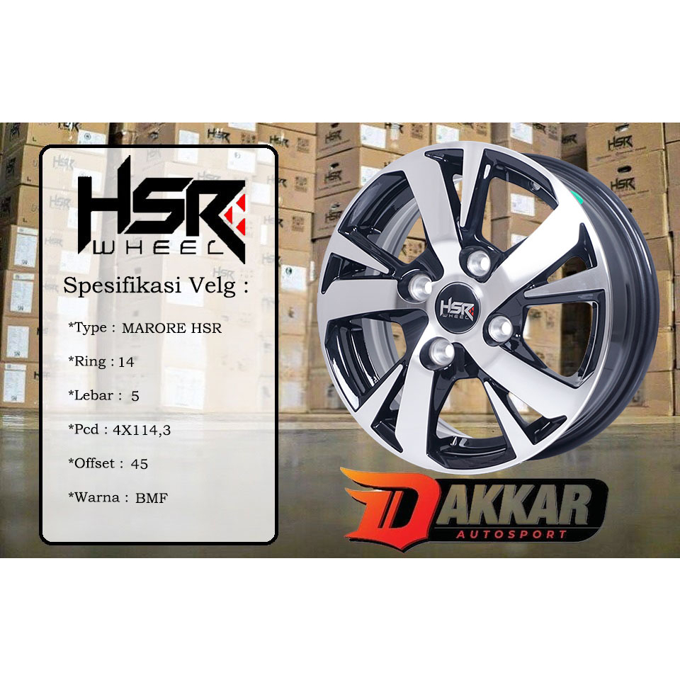 velg ring 14 avanza xenia hsr marore r14 lebar 5 et 45 model standar
