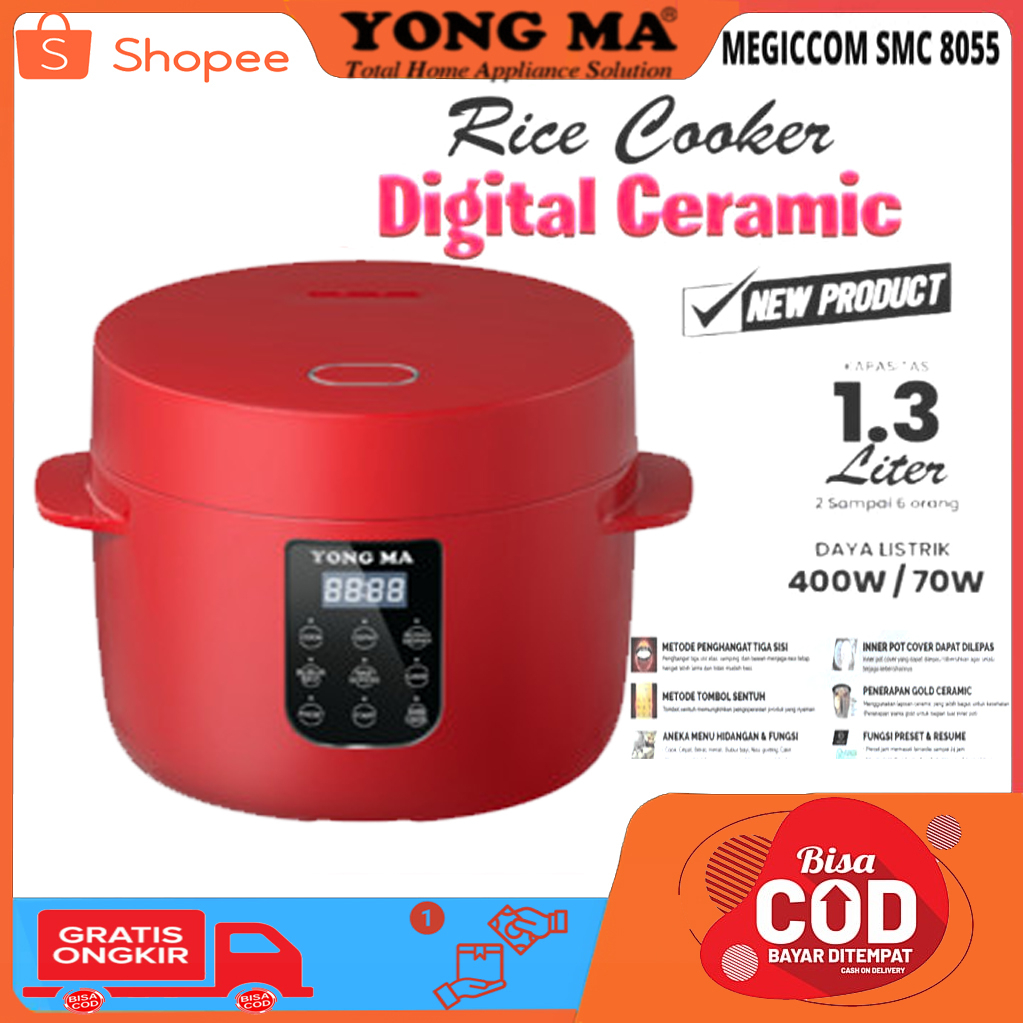yongma Magic Com Rice Cooker 1.3 Liter Digital Yong Ma SMC 8055