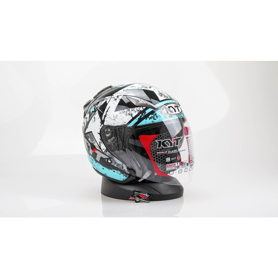 HELM KYT Galaxy Slide #5 Black/Aqua blue