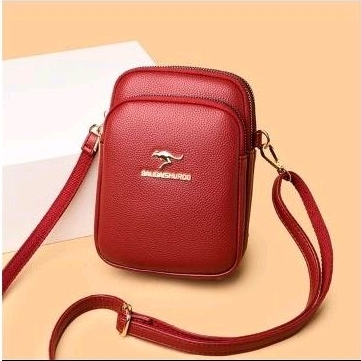 Tas slempang hp wanita bahan kulit simple terlaris