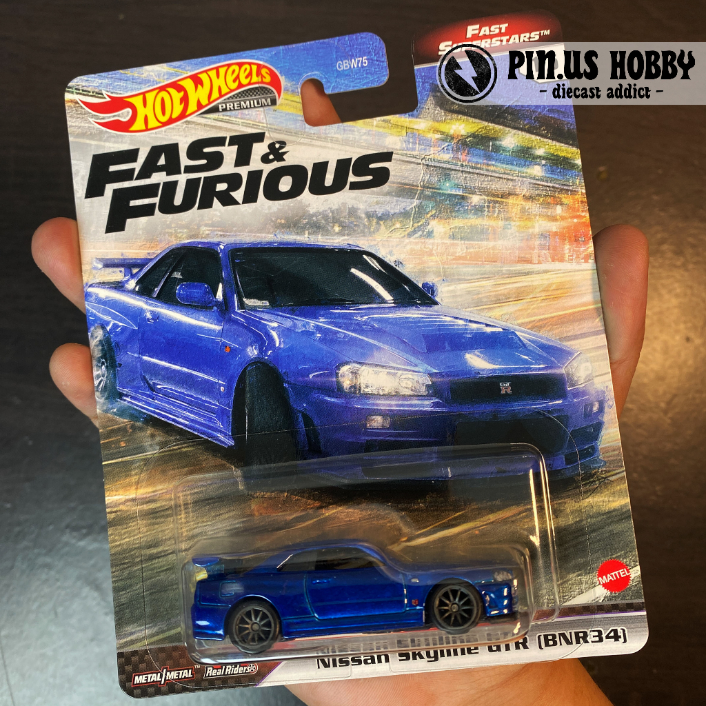 HOT WHEELS NISSAN SKYLINE GTR R34 FAST AND FURIOUS FAST SUPERSTARS ORIGINAL HOT WHEELS by MATTEL , D