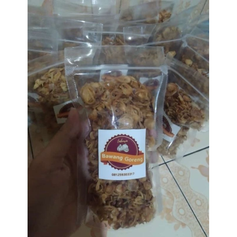 

[ bawang goreng ] camilan bawang goreng renyah asli, makanan keluarga, brambang goreng