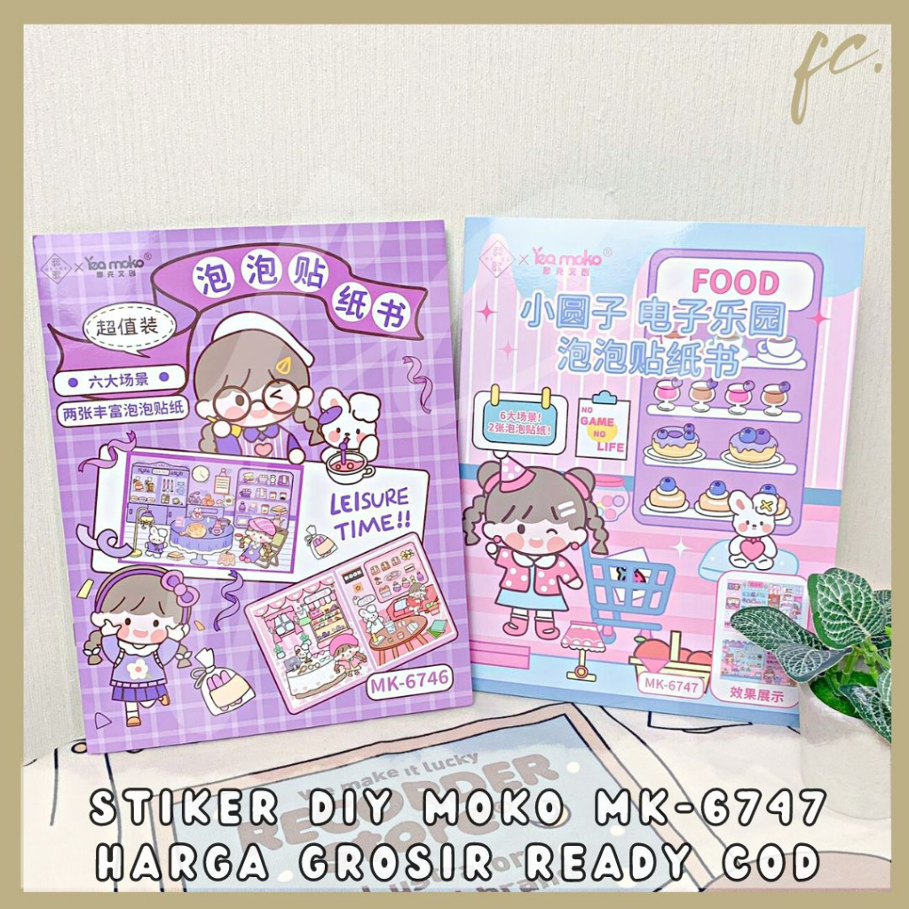 

Sticker Book DIY YEA MOKO MK-6746 MK-6747 Deco Album Stiker Timbul Journal Art Daily Manual Sweet Cute Girl Pattern Decorative Jurnal Scrapbook Diary Estetik Decoration Accessories Hampers Bingkisan Anak Harga Grosir Ready COD