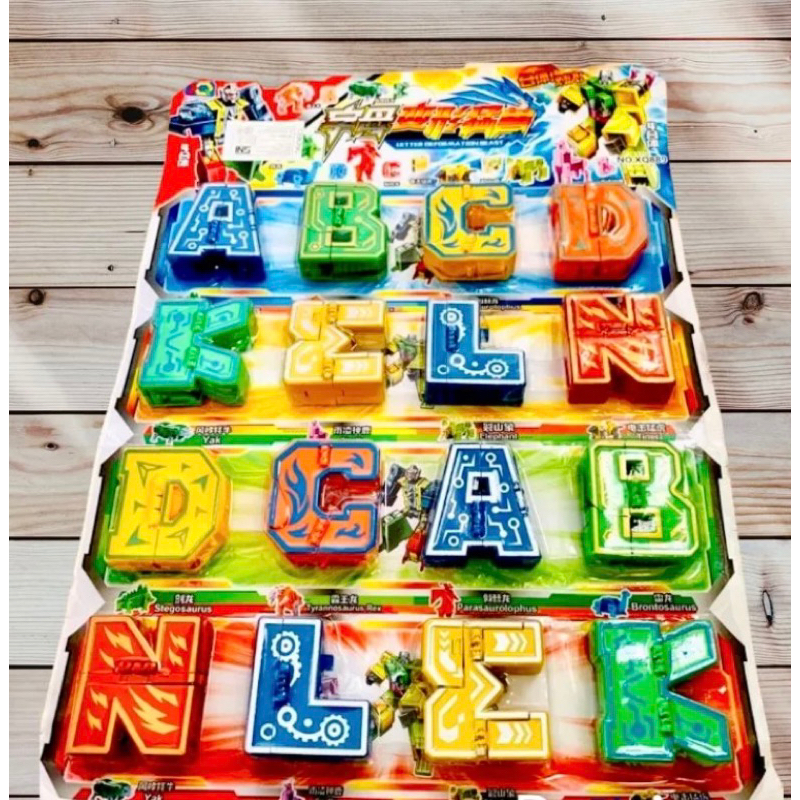 8PCS MAINAN ROBOT HURUF (ABCD & KLMN) / ROBOT GABUNG