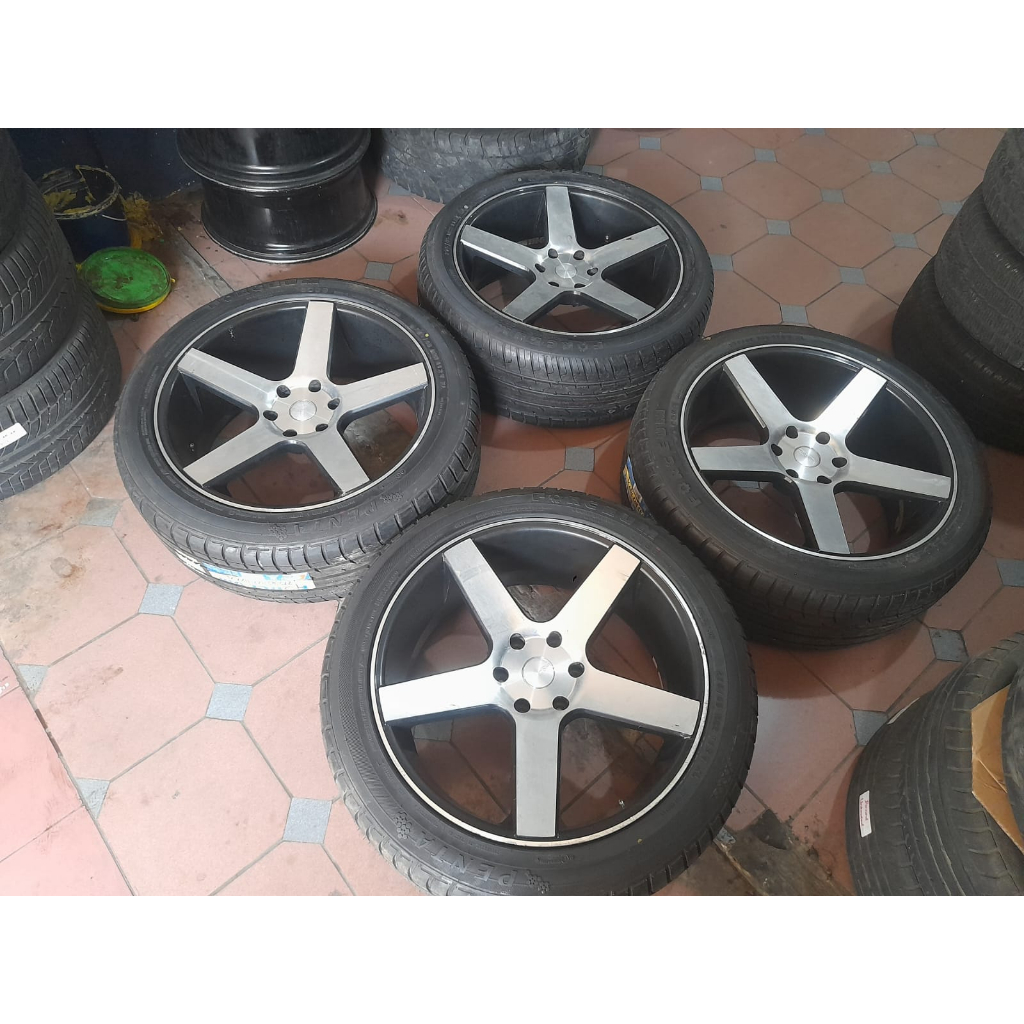VELG BEKAS MOBIL RACING VOSSEN RING 22 PCD 6X139 + BAN U/ FORTUNER FORD LEXSUS PAJERO