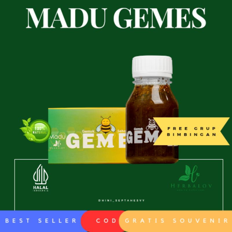 

MADU GEMES BY HERBALOV, MENINGKATKAN NAFSU MAKAN ANAK, GEMUK SEHAT, MADU NAIK BERAT BADAN