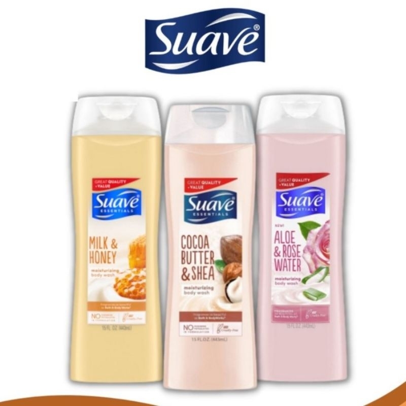 SUAVE Essentials Moisturizing body wash Cocoa butter&Shea,Aloerose water (443ml)
