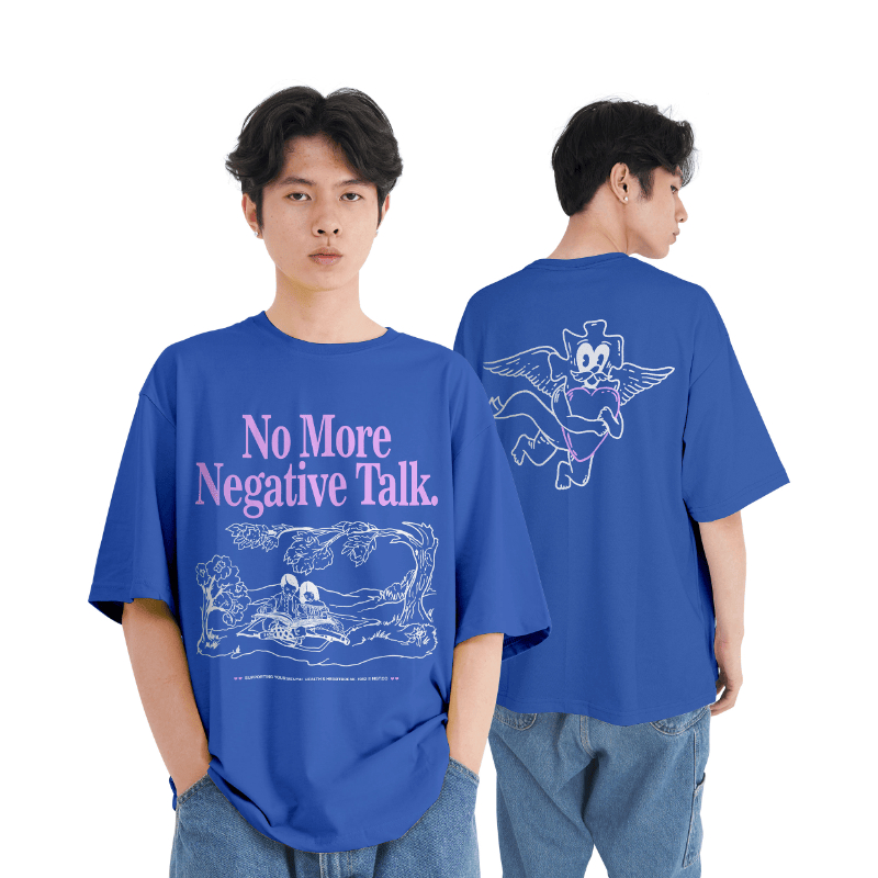 NEGATIVE TALK OVERSIZE T-SHIRT BLUE - KAOS DISTRO ORI NAUGHTY.TM PRIA/WANITA BIRU PERSIB