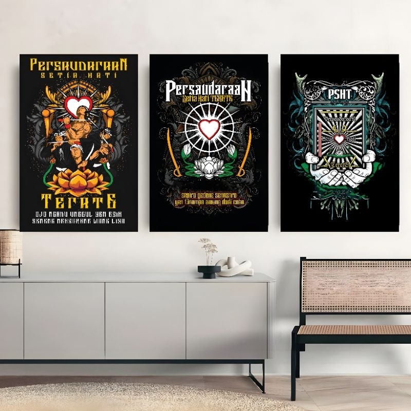 Hiasan Dinding PSHT Ukuran 47x31 Cm Dekorasi Dinding Ruang Tamu Aesthetic Ukuran Jumbo Pajangan Dind