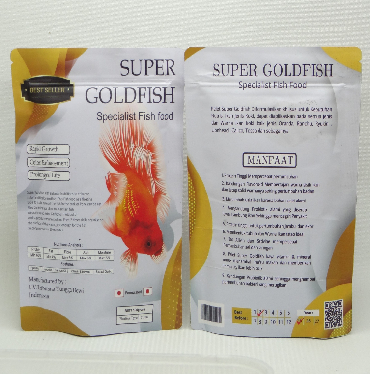 SUPER GOLDFISH pelet SPESIAL ikan mas koki 100 gram