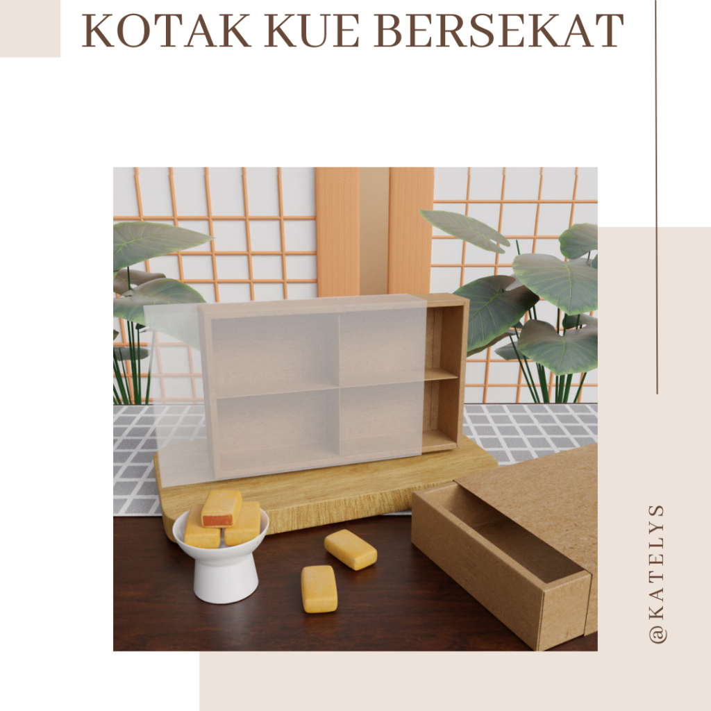 Box Kue Biskuit Bersekat 4 | Kotak Kue Sekat | Tempat Kue Bersekat