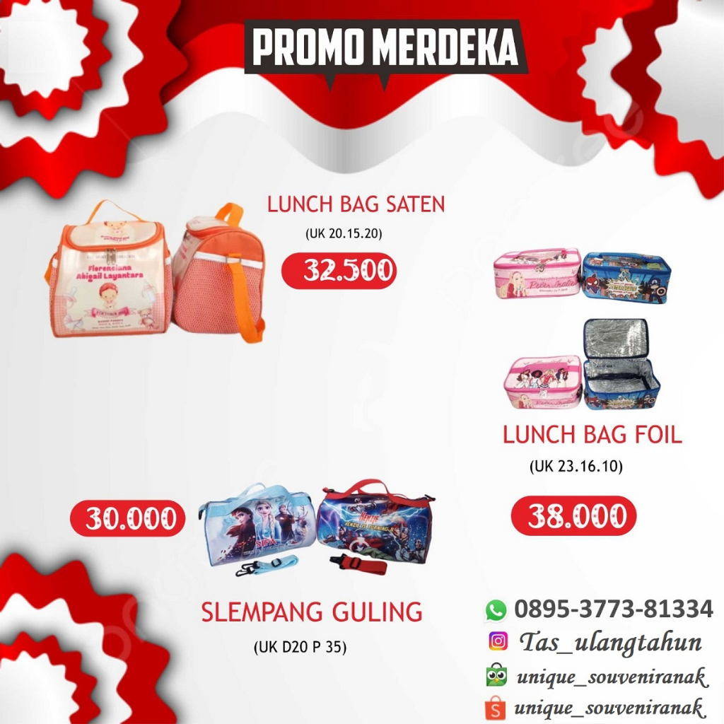 papilon bag mini tas slempang bulat bisa custom tema promo agustus merdeka