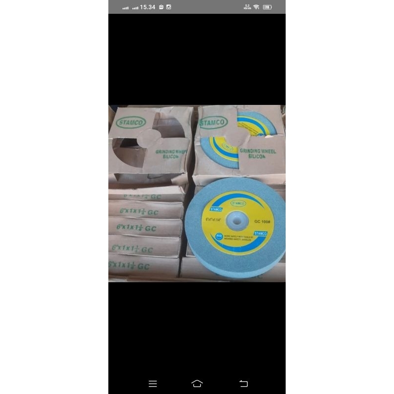 BATU GERINDA ASAH POLES WIDIA GERINDA DUDUK HIJAU GC:100 6IN STAMCO