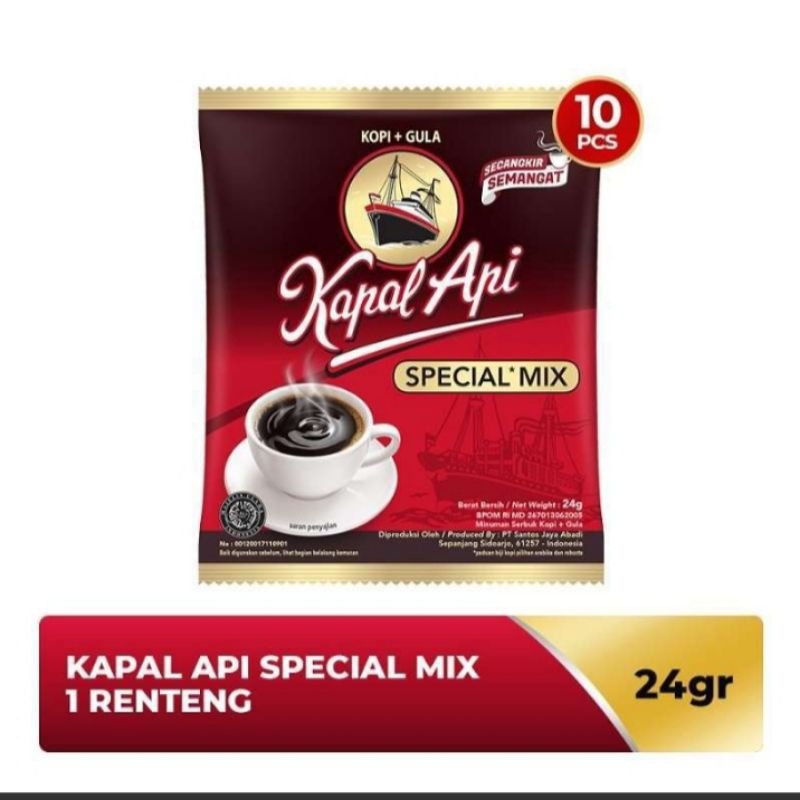 

kopi kapal api spesial mix 1 renceng 10x24g