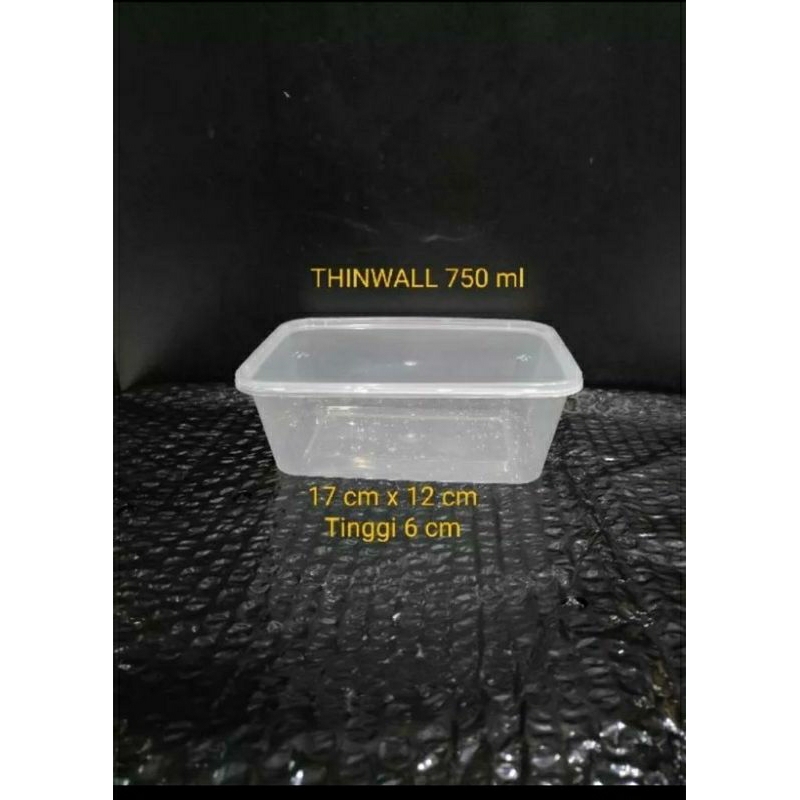 thinwall persegi panjang 500ml / 650ml / 750ml / 1000ml / 1500ml