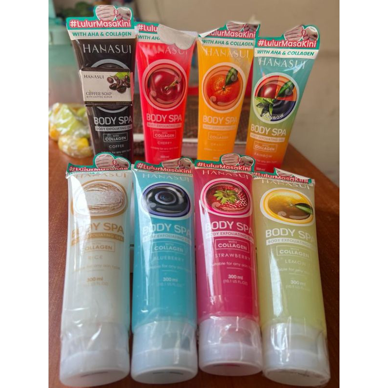 Lulur Hanasui Body Spa/ Body Exfoliating Gel 300ml/ Lulur Hanasui