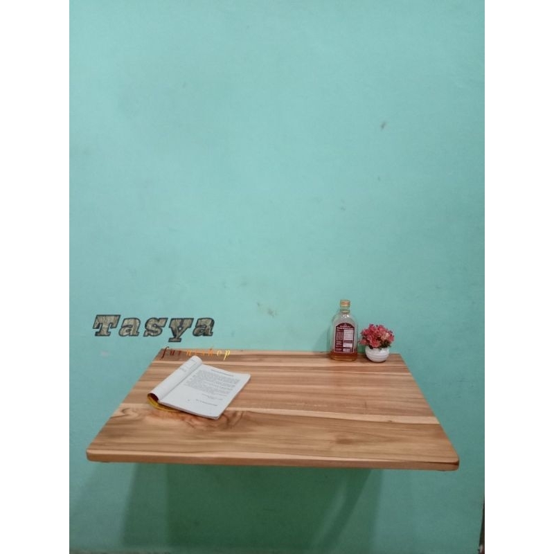meja lipat dinding kayu jati
