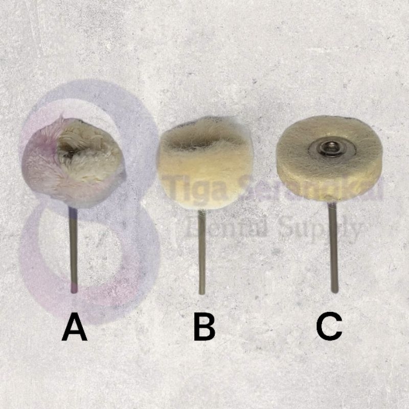 Dental Wheel Wool Bur Polishing Low speed / bor wol poles bulu domba