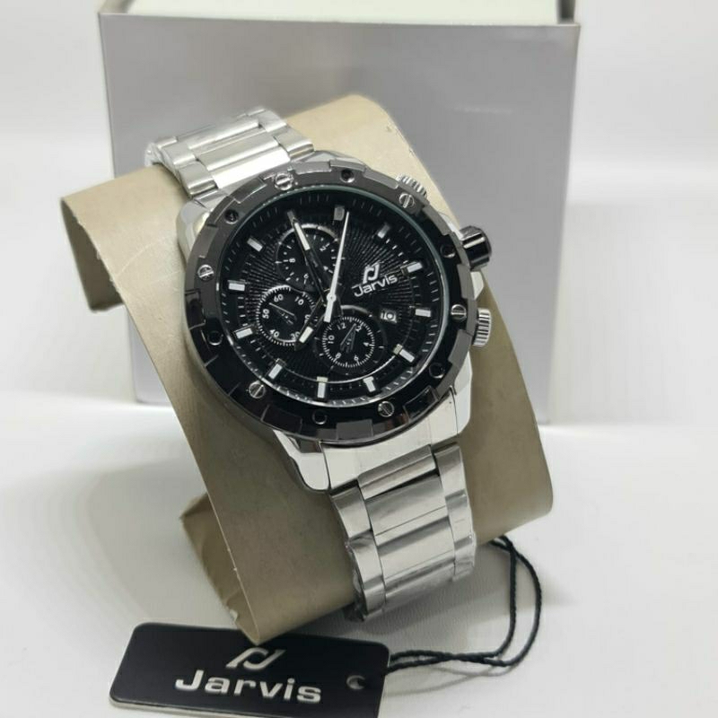 Jam tangan pria JARVIS J-9422 Rantai Silver Chrono off Original