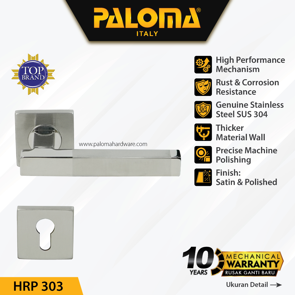 PALOMA HRP 303 Handle Pintu Roses Stainless Steel Lever Gagang Door