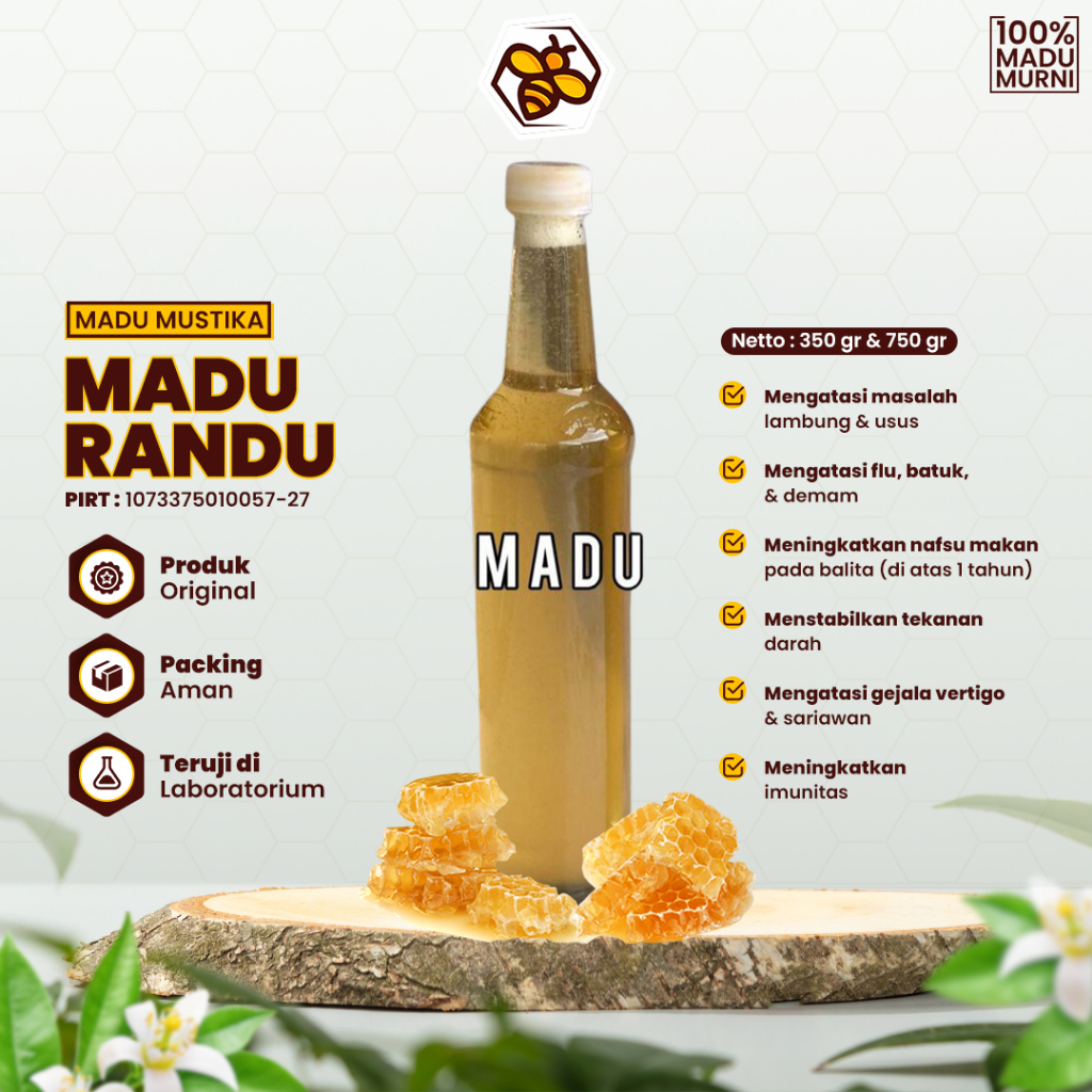 

Madu Randu Madu Murni Asli Nektar Bunga Randu 100% Herbal Alami Premium